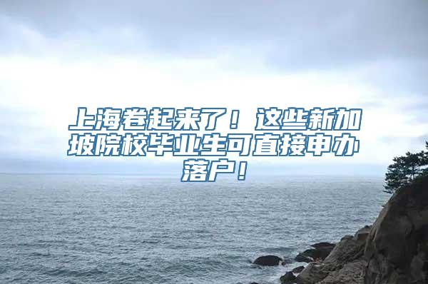 上海卷起来了！这些新加坡院校毕业生可直接申办落户！