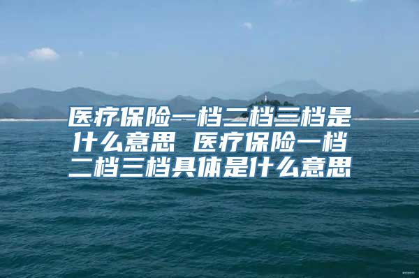 医疗保险一档二档三档是什么意思 医疗保险一档二档三档具体是什么意思
