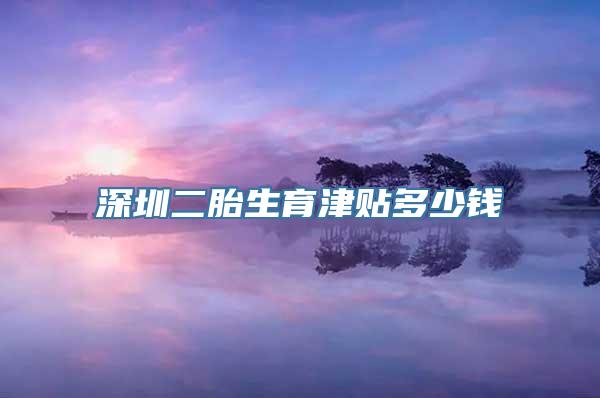 深圳二胎生育津贴多少钱