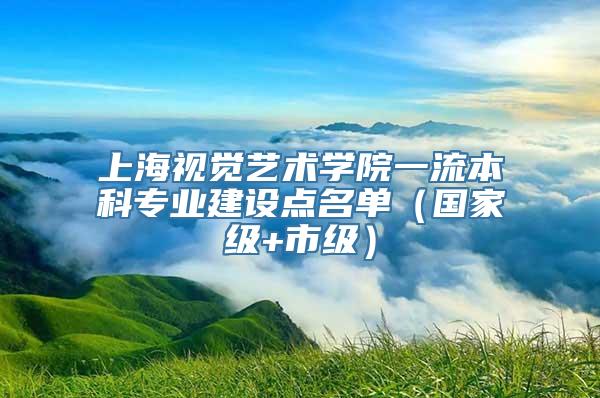 上海视觉艺术学院一流本科专业建设点名单（国家级+市级）