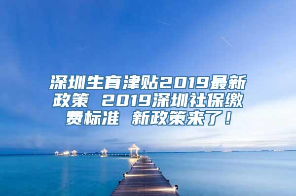 深圳生育津贴2019最新政策 2019深圳社保缴费标准 新政策来了！
