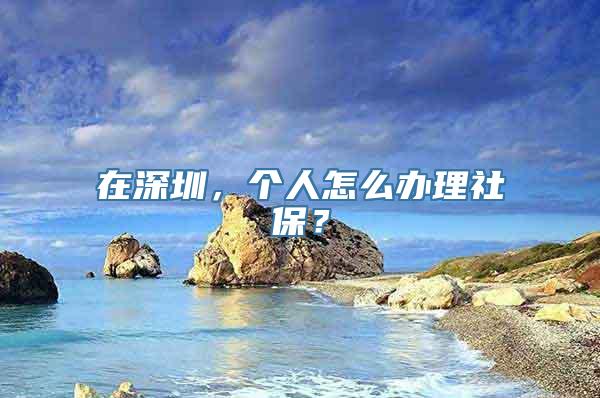 在深圳，个人怎么办理社保？
