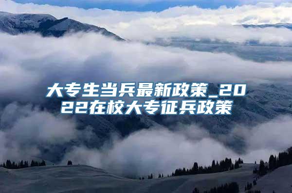 大专生当兵最新政策_2022在校大专征兵政策