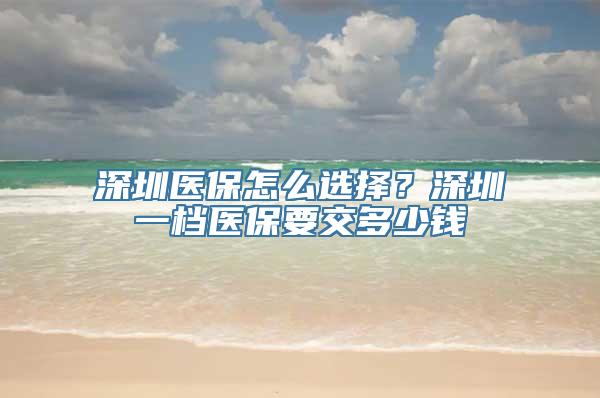 深圳医保怎么选择？深圳一档医保要交多少钱