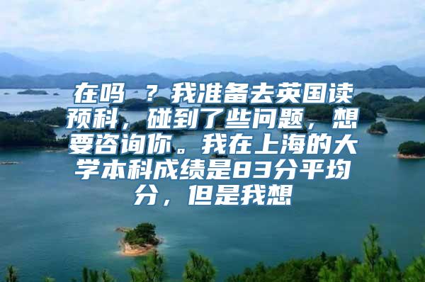 在吗 ？我准备去英国读预科，碰到了些问题，想要咨询你。我在上海的大学本科成绩是83分平均分，但是我想