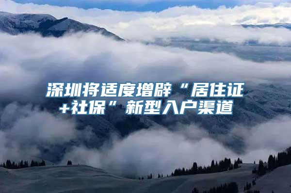 深圳将适度增辟“居住证+社保”新型入户渠道