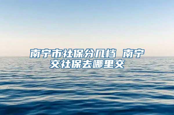 南宁市社保分几档 南宁交社保去哪里交