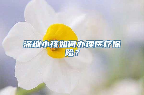 深圳小孩如何办理医疗保险？