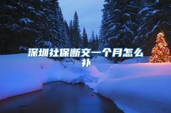 深圳社保断交一个月怎么补