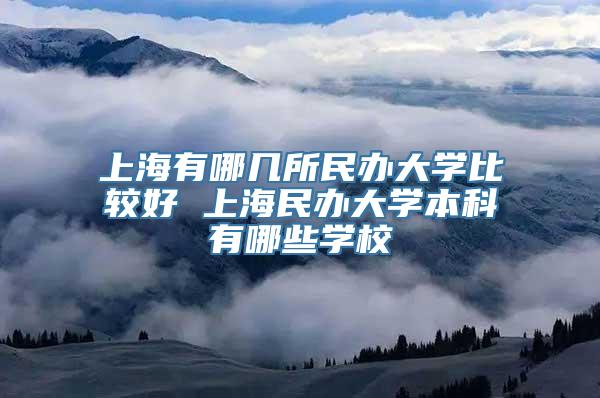 上海有哪几所民办大学比较好 上海民办大学本科有哪些学校