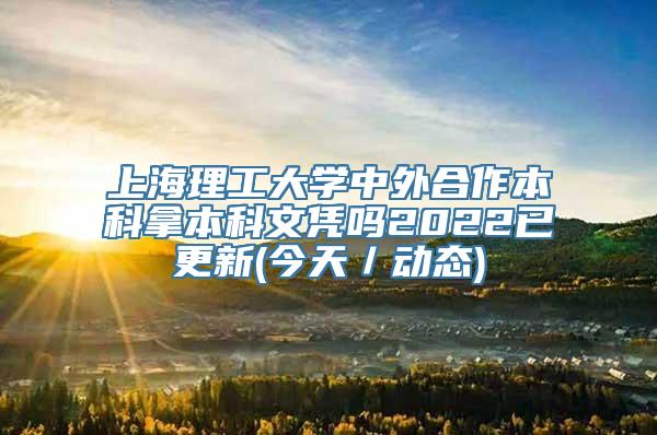 上海理工大学中外合作本科拿本科文凭吗2022已更新(今天／动态)