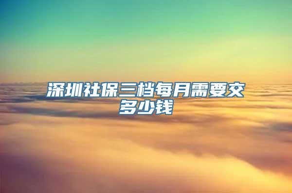 深圳社保三档每月需要交多少钱