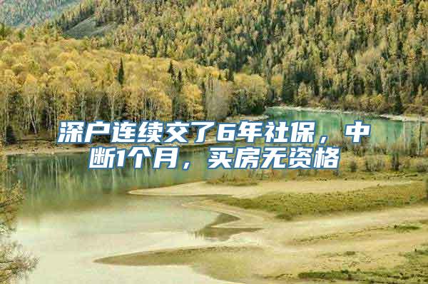 深户连续交了6年社保，中断1个月，买房无资格