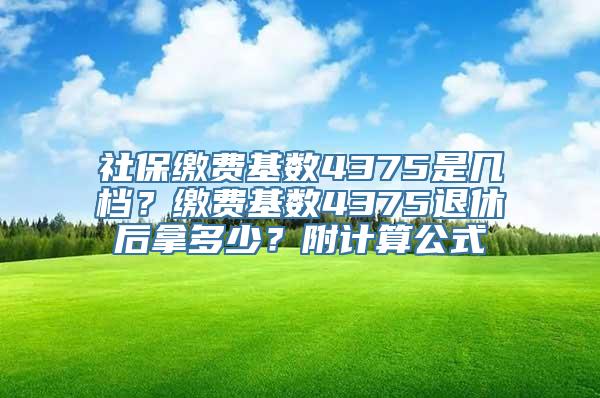 社保缴费基数4375是几档？缴费基数4375退休后拿多少？附计算公式