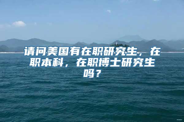 请问美国有在职研究生，在职本科，在职博士研究生吗？
