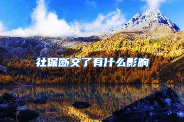 社保断交了有什么影响