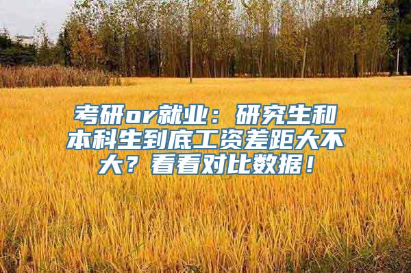 考研or就业：研究生和本科生到底工资差距大不大？看看对比数据！