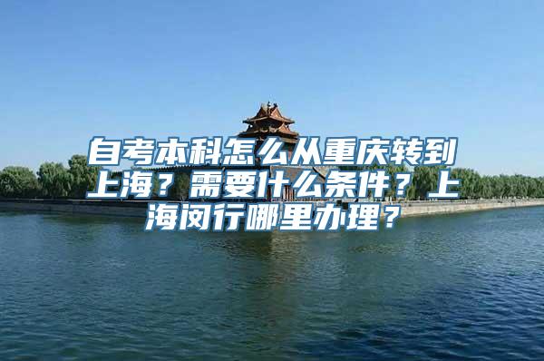 自考本科怎么从重庆转到上海？需要什么条件？上海闵行哪里办理？