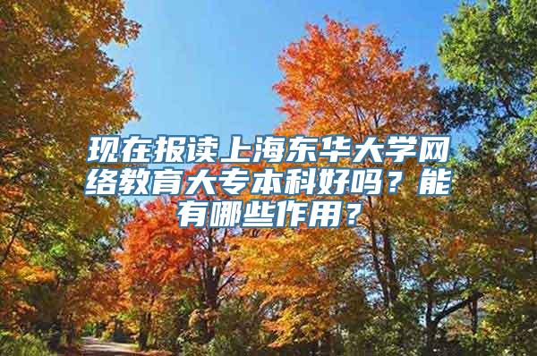 现在报读上海东华大学网络教育大专本科好吗？能有哪些作用？