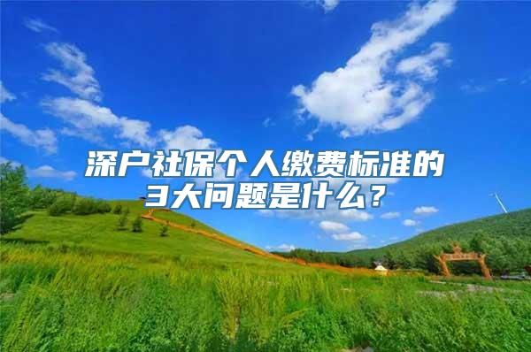 深户社保个人缴费标准的3大问题是什么？