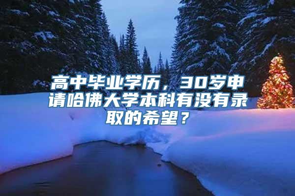 高中毕业学历，30岁申请哈佛大学本科有没有录取的希望？