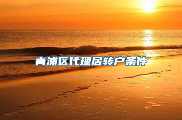 青浦区代理居转户条件