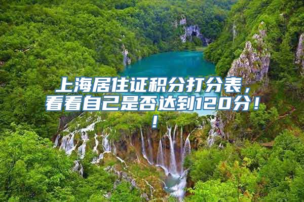 上海居住证积分打分表，看看自己是否达到120分！！