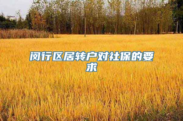 闵行区居转户对社保的要求