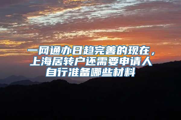 一网通办日趋完善的现在，上海居转户还需要申请人自行准备哪些材料