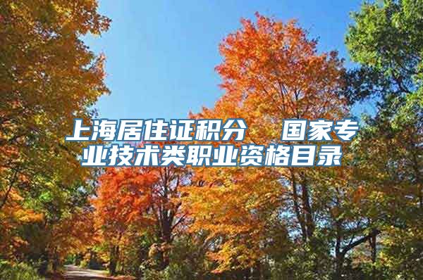 上海居住证积分  国家专业技术类职业资格目录