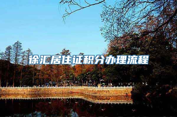徐汇居住证积分办理流程