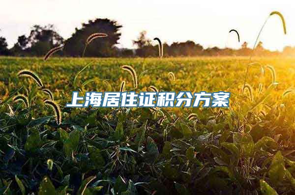 上海居住证积分方案