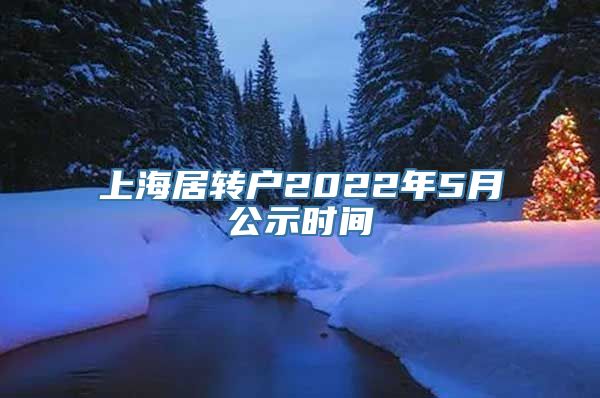 上海居转户2022年5月公示时间