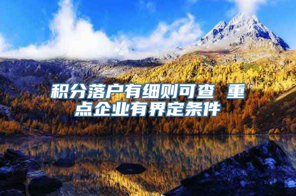 积分落户有细则可查 重点企业有界定条件