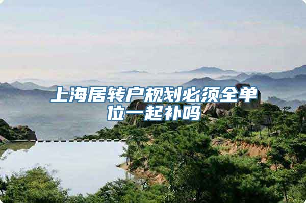 上海居转户规划必须全单位一起补吗