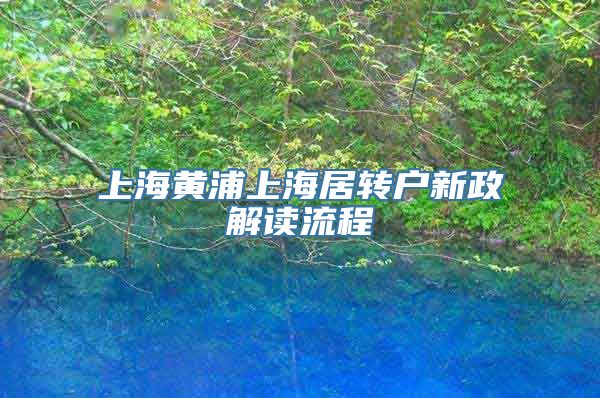 上海黄浦上海居转户新政解读流程