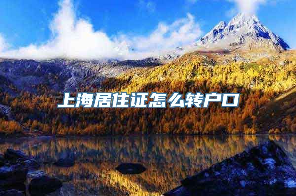 上海居住证怎么转户口