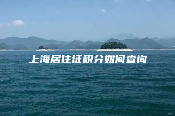 上海居住证积分如何查询