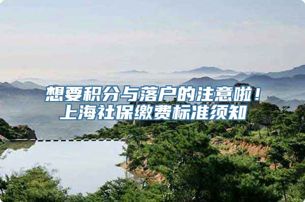 想要积分与落户的注意啦！上海社保缴费标准须知